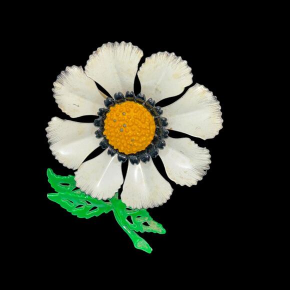 Vintage Floral Daisy Pin Retro 70’s Brooch - Picture 2 of 8